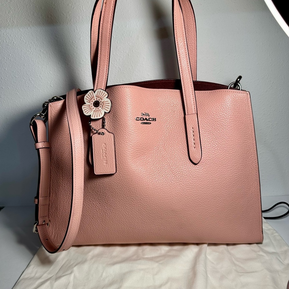 COACH: Pink Pebbled Leather Handbag